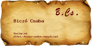 Biczó Csaba névjegykártya